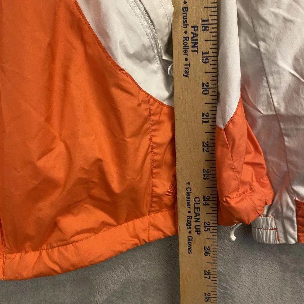 Columbia Mens L Windbreaker Orange Hooded Jacket